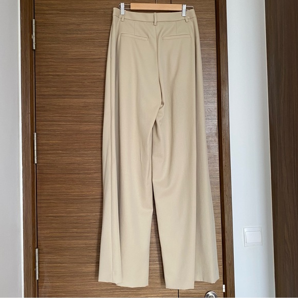 Nili Lotan Dillon Wool Pleated-Front Pants Khaki Size 6 - Picture 7 of 10